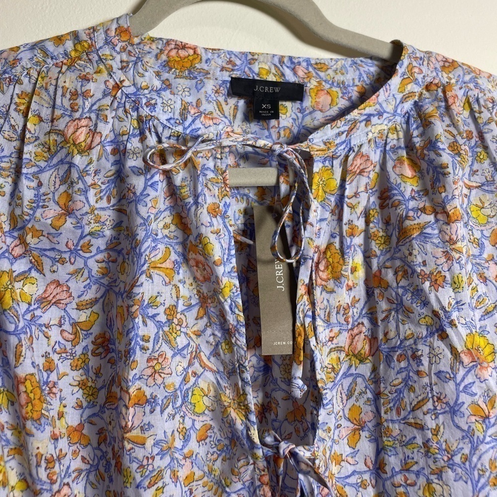 J. Crew Cotton Tie-waist tunic beach dress in afternoon floral XS NWT - Picture 8 of 12